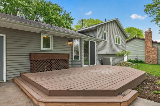 Outdoor deck conveniently located off the dining room