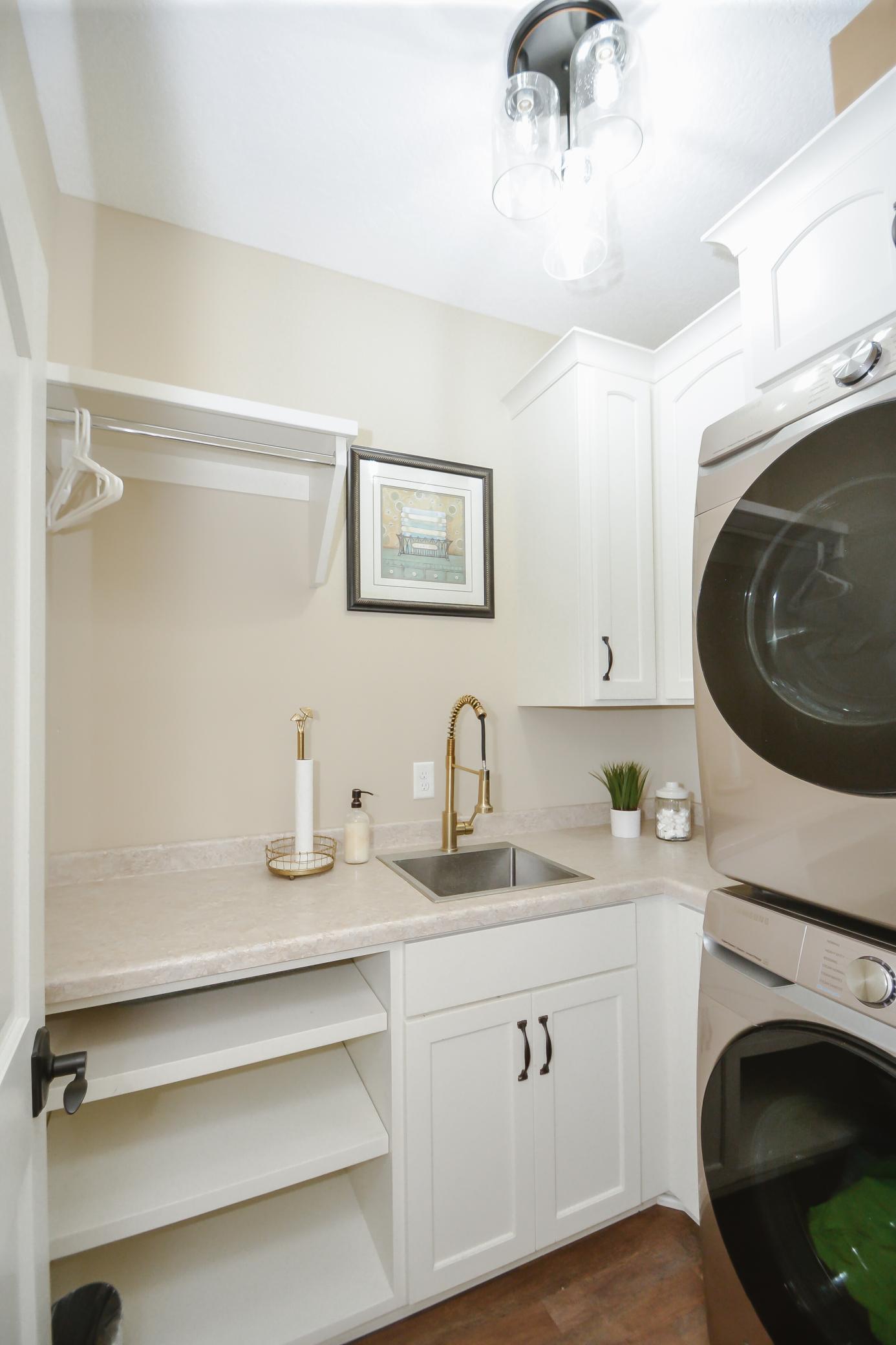 Sink and storage in laundry