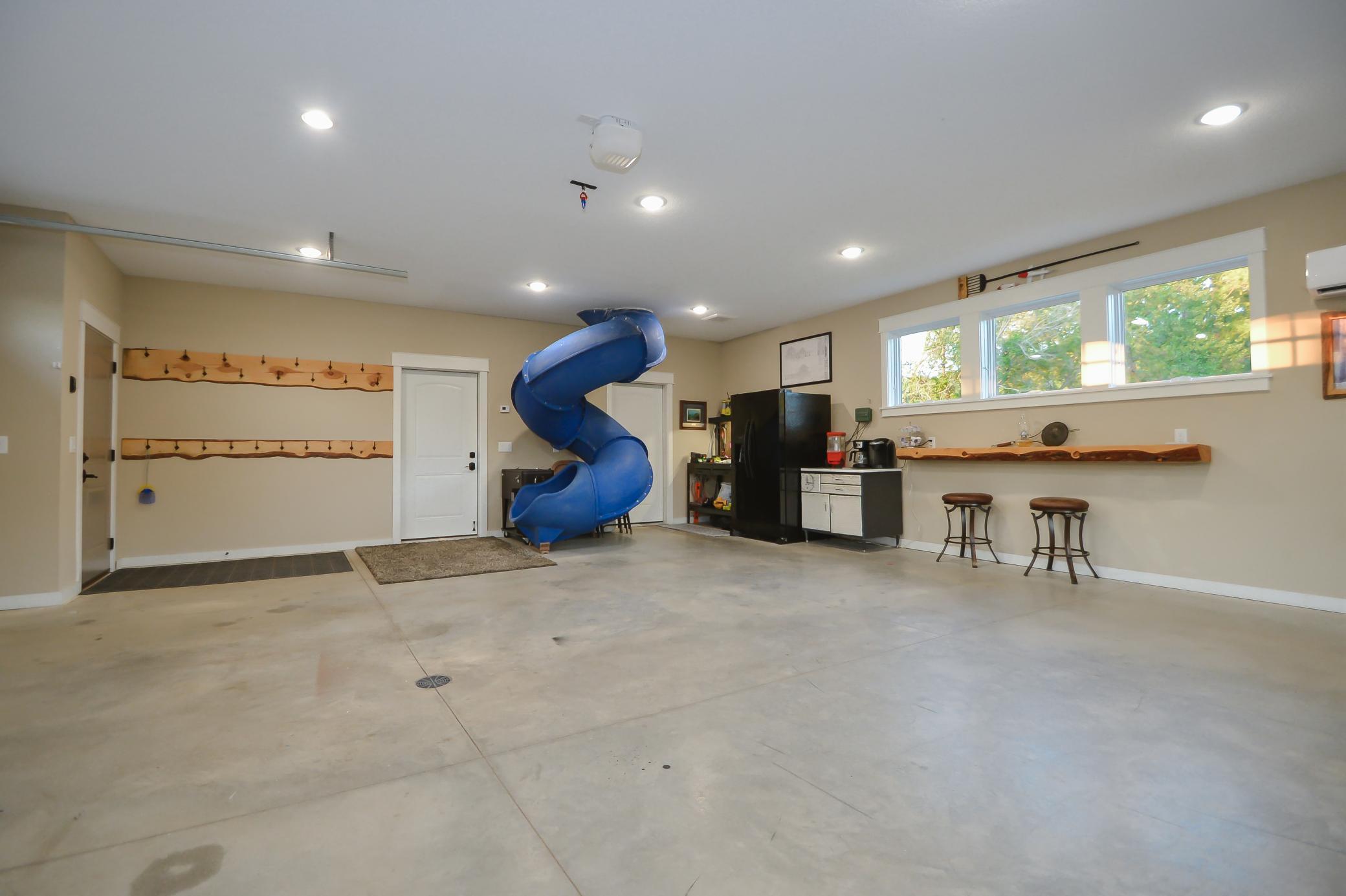 Oversized heated and insulated three-car garage