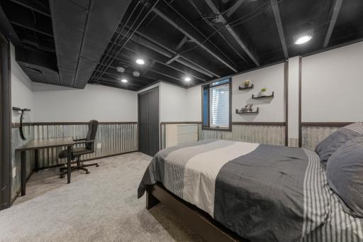 The 4th bedroom is tastefully done and features an egress window.