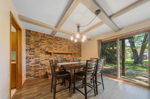 Abundant sunshine in the dining room and easy access to the deck