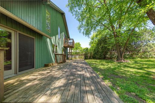 View from patio- easily enter the backyard through the mud room or kitchen.