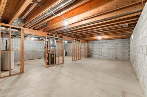 Some framing has been done in the basement.