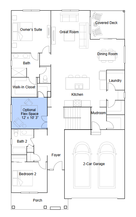 Birmingham main level floorplan.