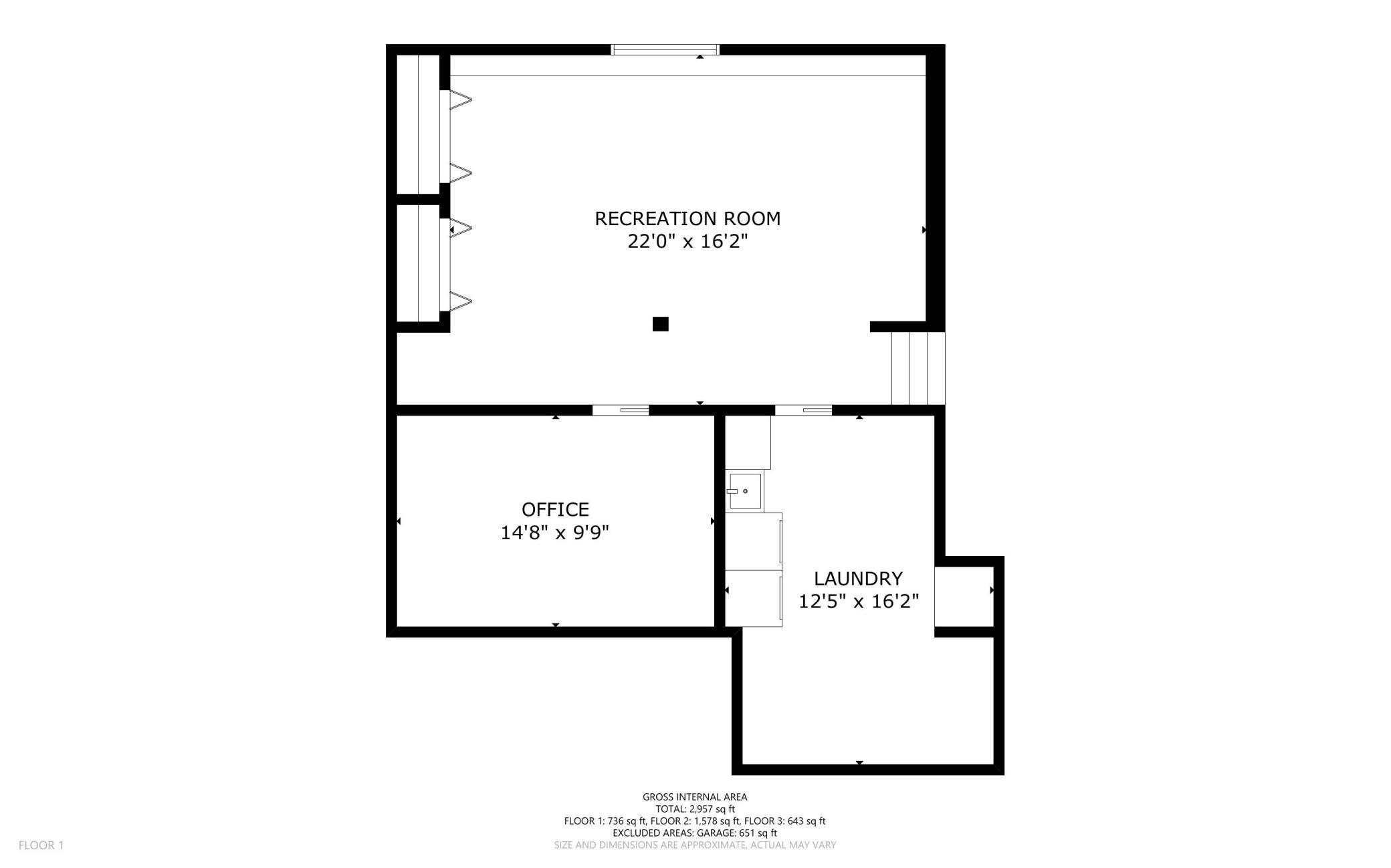 Lower level floor plan