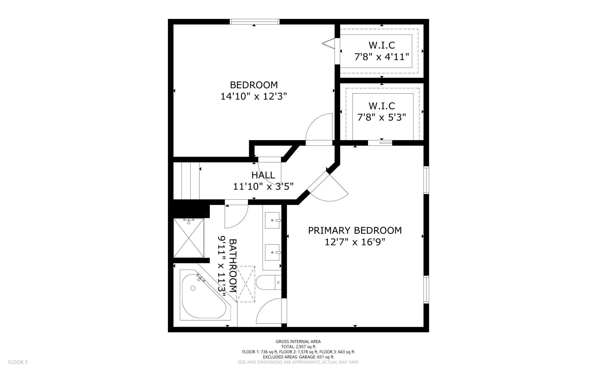 Upper level floor plan