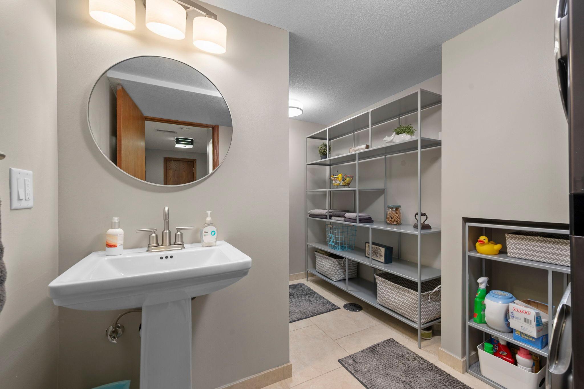 Lower Level 1/2 Bath with Tile Floors