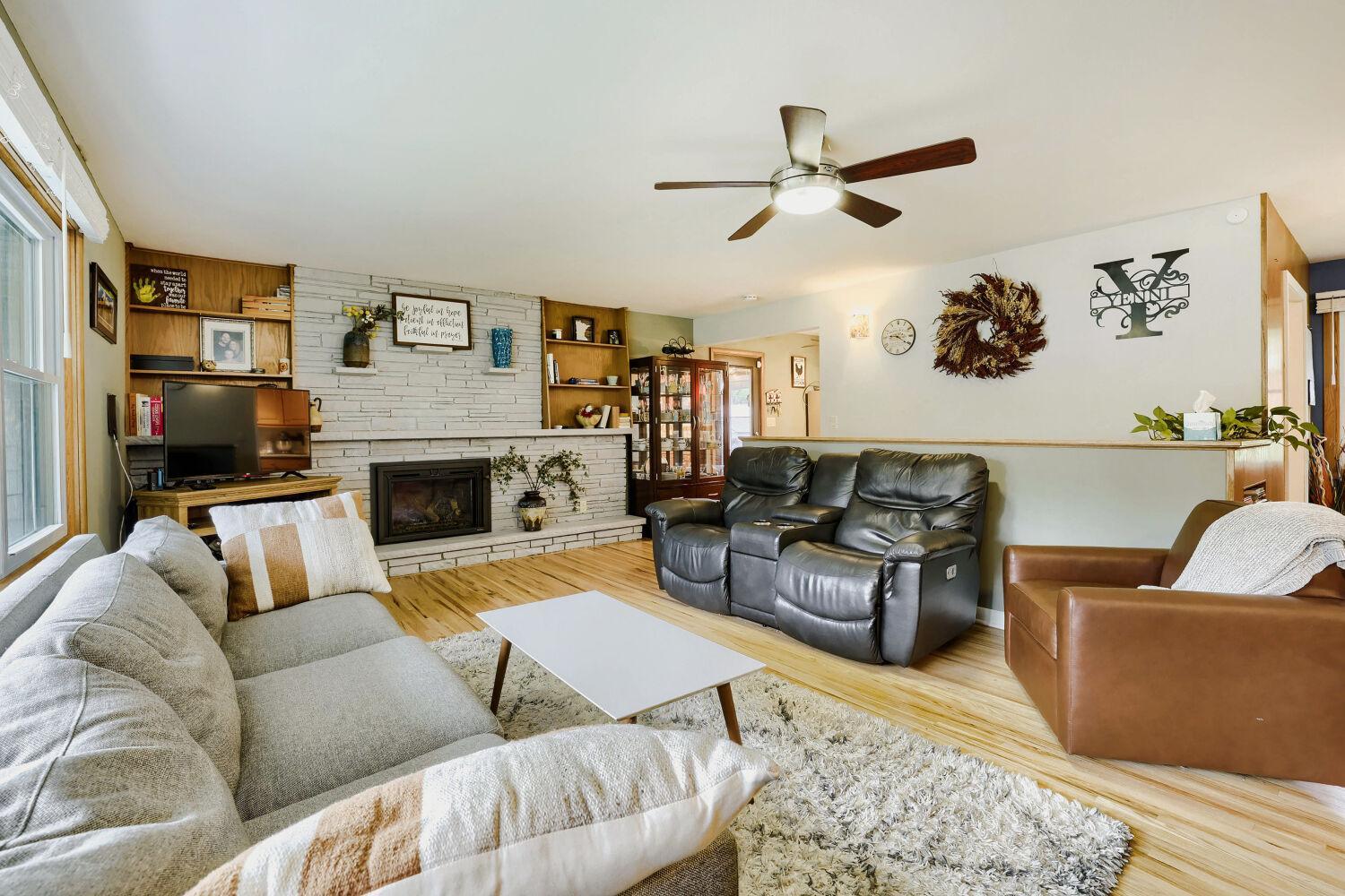 Beautiful hardwood floors and new gas fireplace