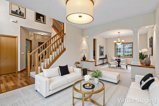 *virtually staged* formal living and dining room