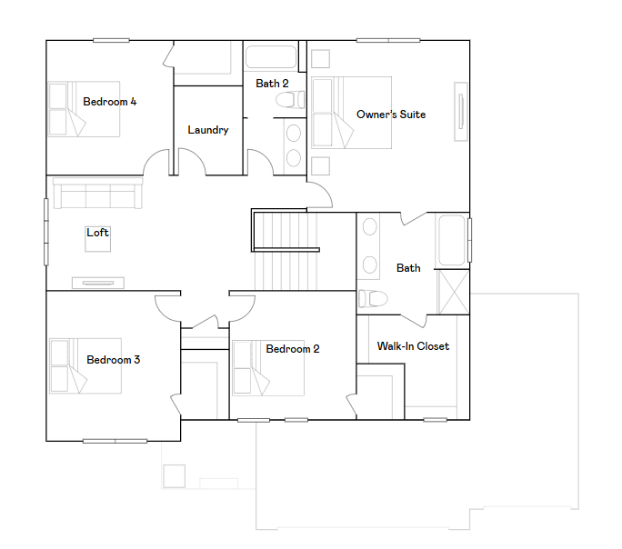 Lewis upper level floorplan