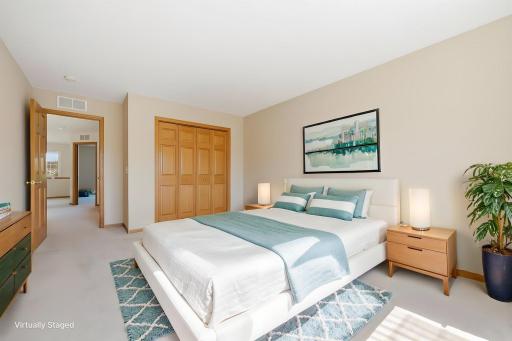 Another perspective of the bedroom, featuring updated furniture renderings to help envision the space with a refreshed, modern design.