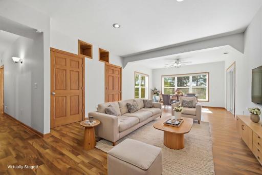 A second rendering highlighting the lower-level family room.