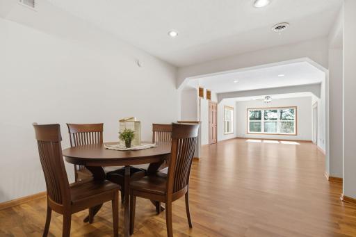 The LL dining/family room is thoughtfully designed