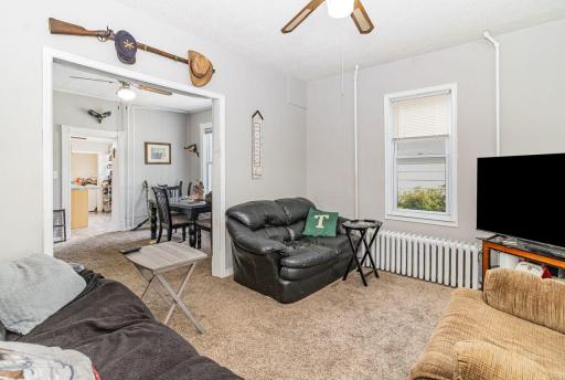 unit 2 living room - view into dining room