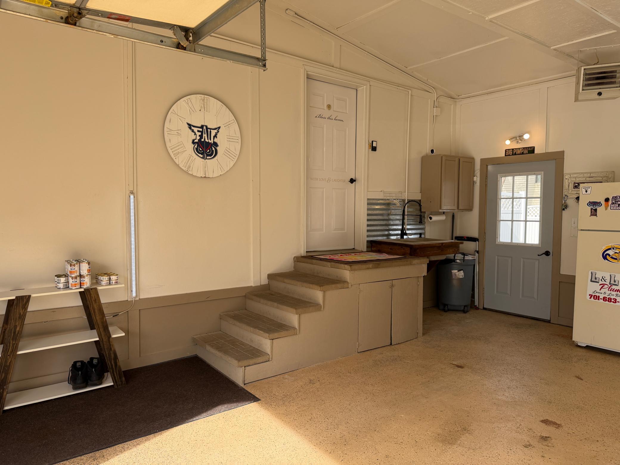 Finished heated 2-stall garage
