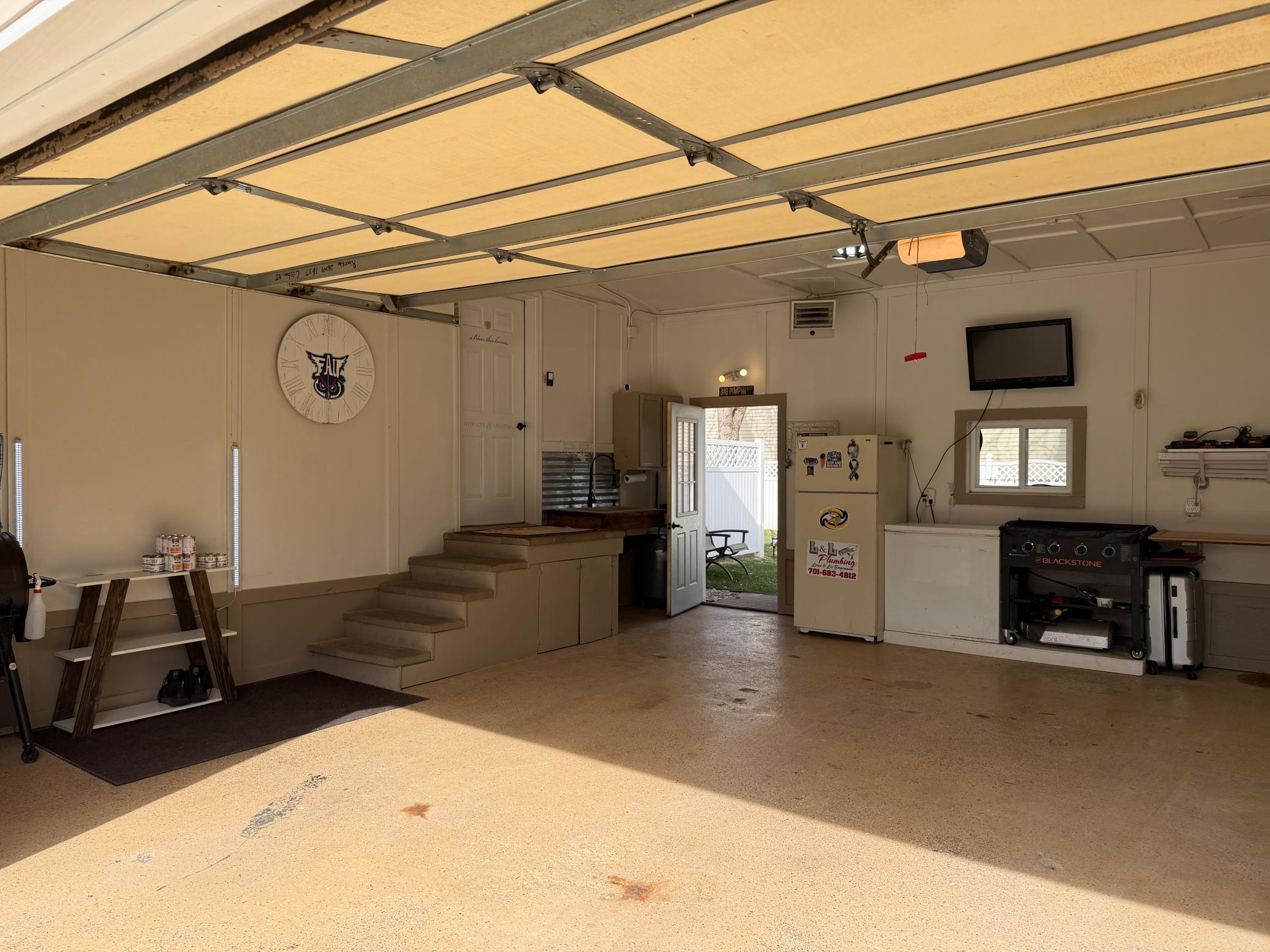 Finished heated 2-stall garage