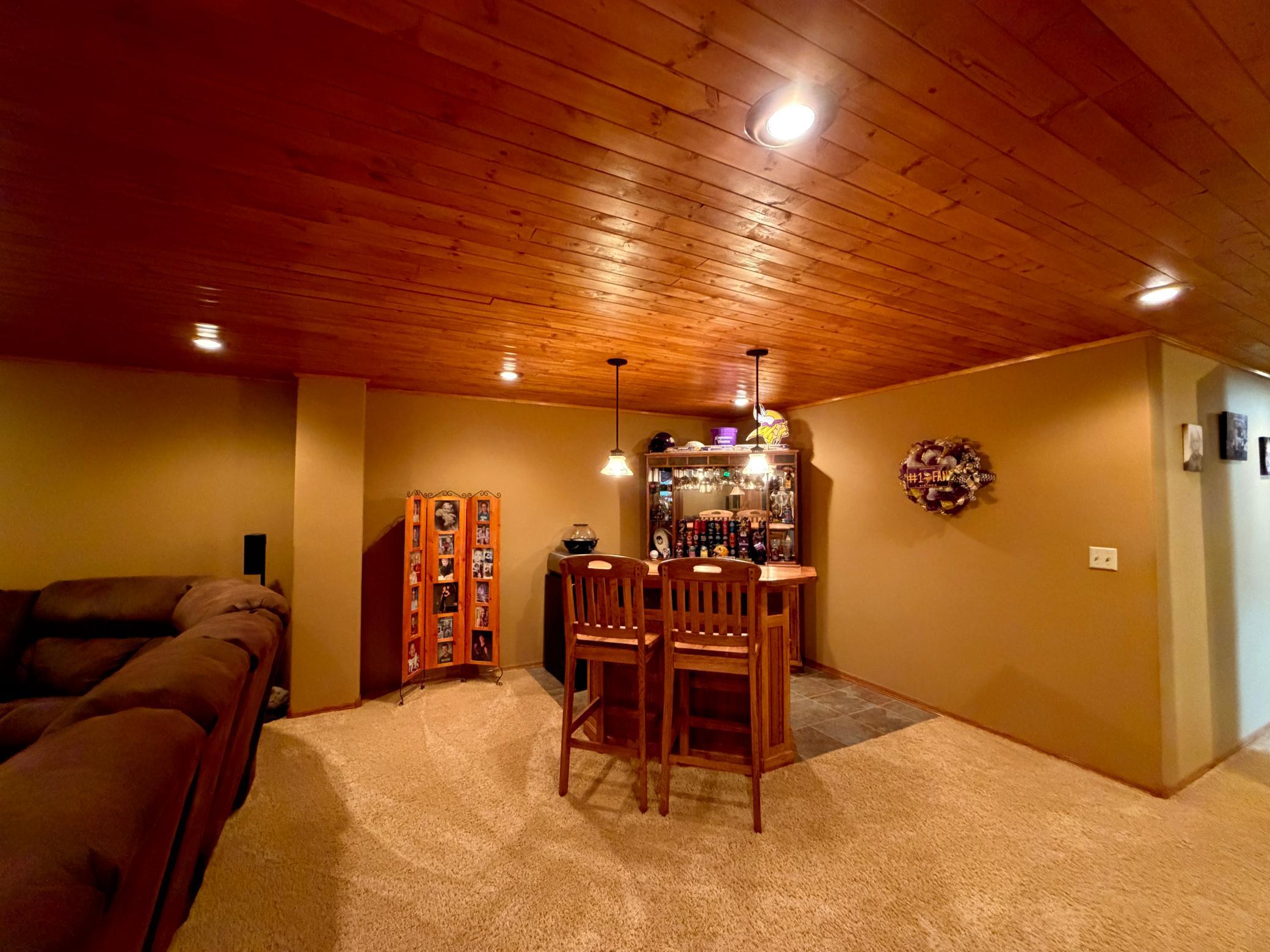 Basement bar area