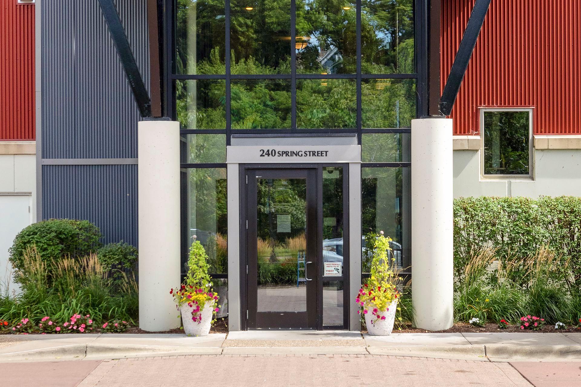 Main entrance to building.