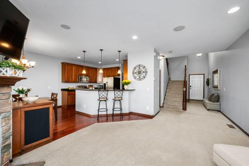 Enjoy seamless flow between the kitchen, dining, and living areas.