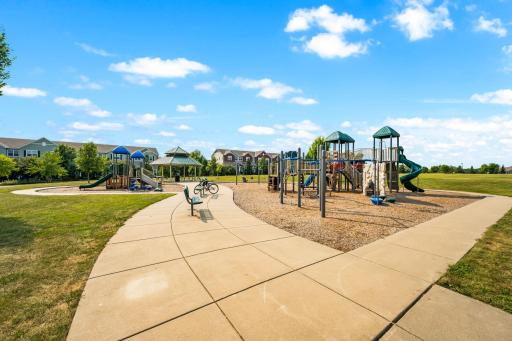 Neighborhood playground is a wonderful place to gather and play.