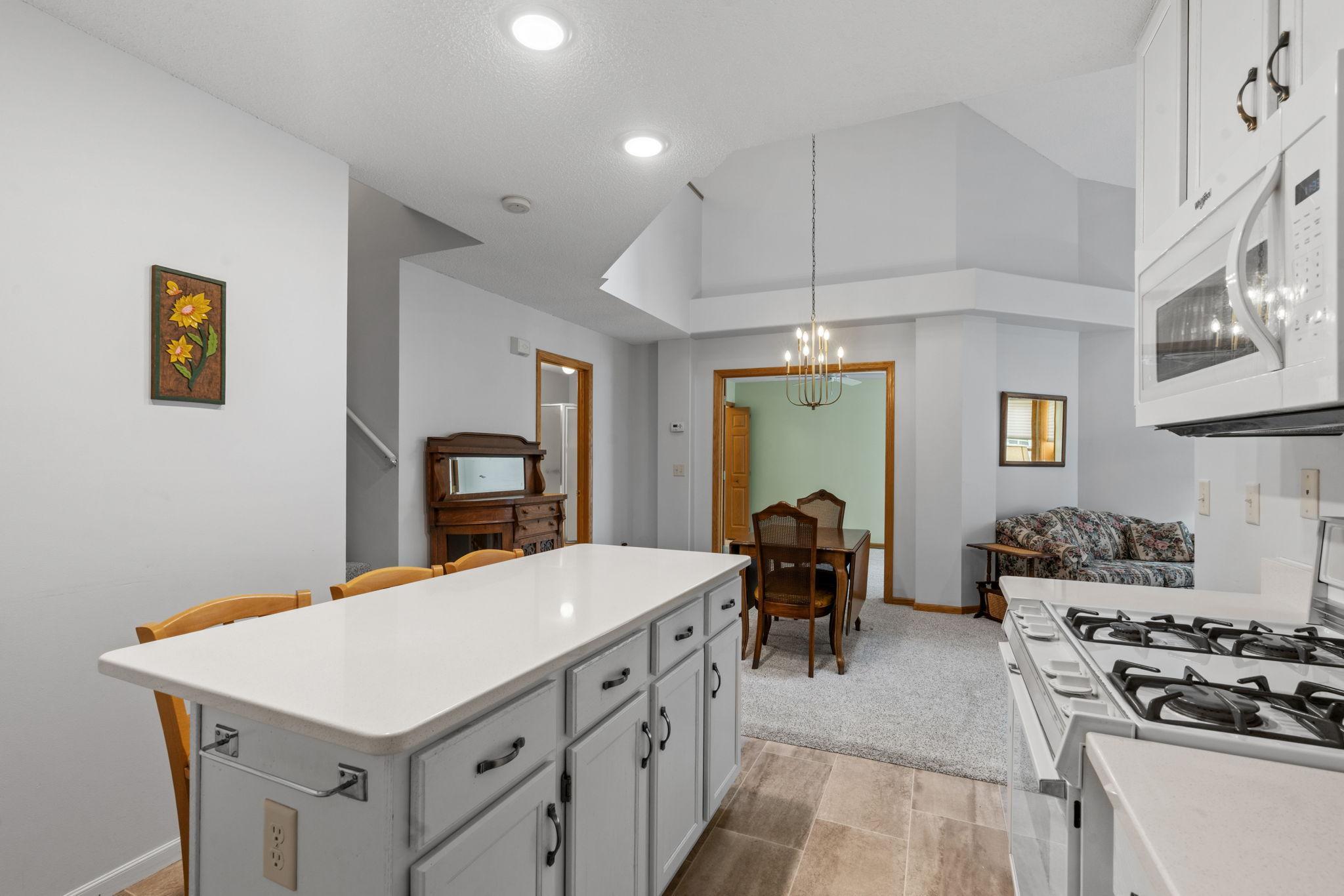 Laundry conveniently adjoining kitchen makes weekly chores a cinch