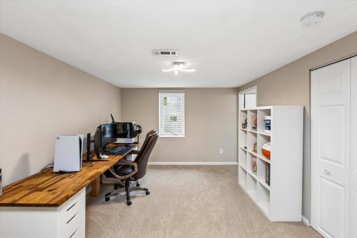 Lower-level bedroom- good space for various furniture arrangements