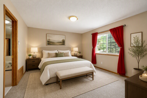 Virtually staged bedroom