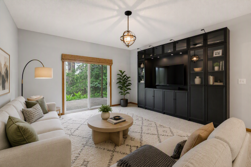Virtually staged family room