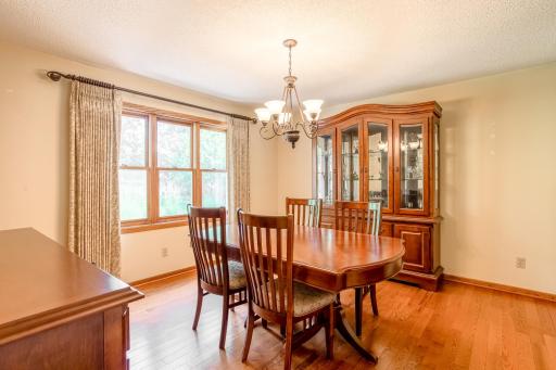 The formal dining room offers an elegant setting for holiday gatherings, dinner parties, and special occasions.