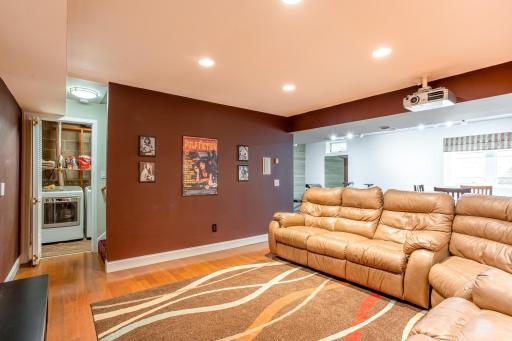 Designed for entertaining, the lower level combines a premium home theatre with flexible space for gatherings and everyday enjoyment.