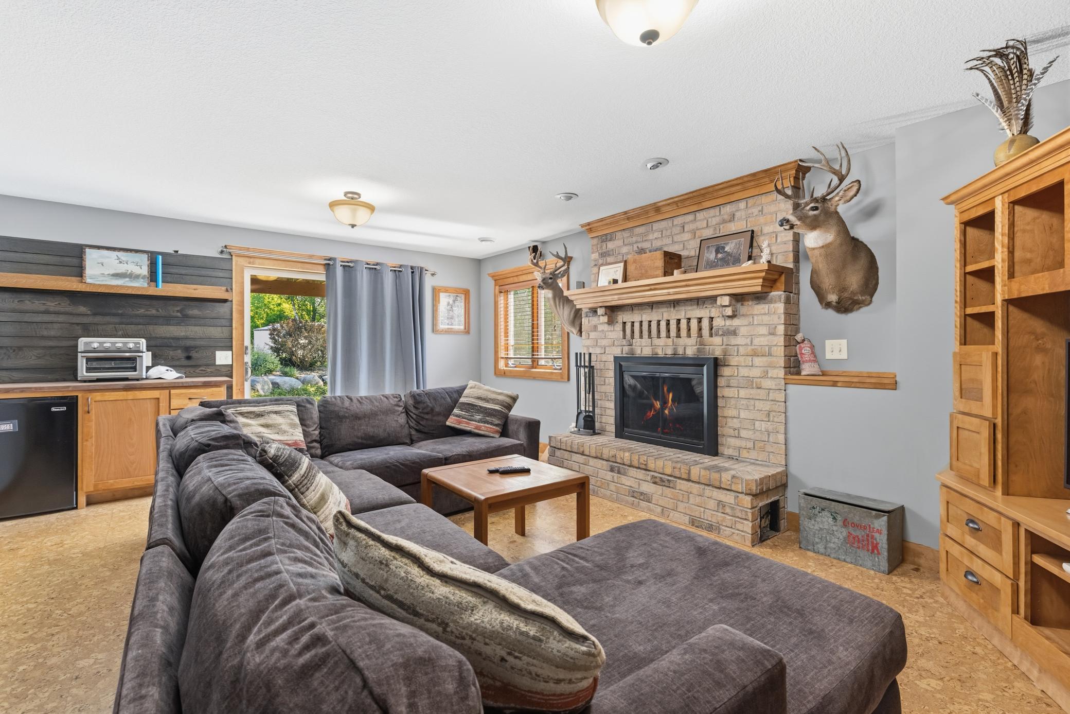 Basement family room with walkout