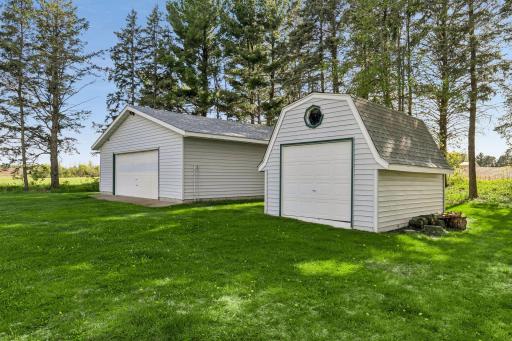 Storage shed is perfect size for lawn equipment & seasonal items.