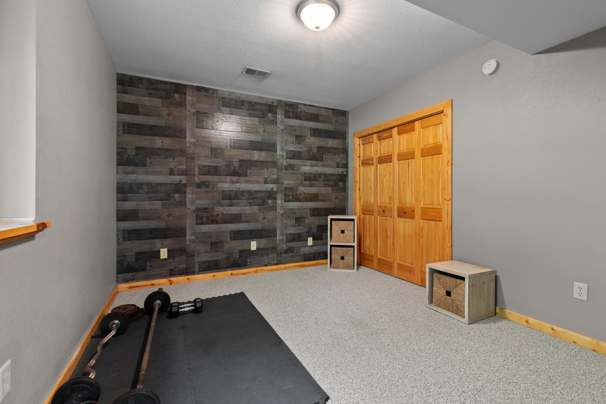 Lower Level Bedroom- perfect for office or exercise room!