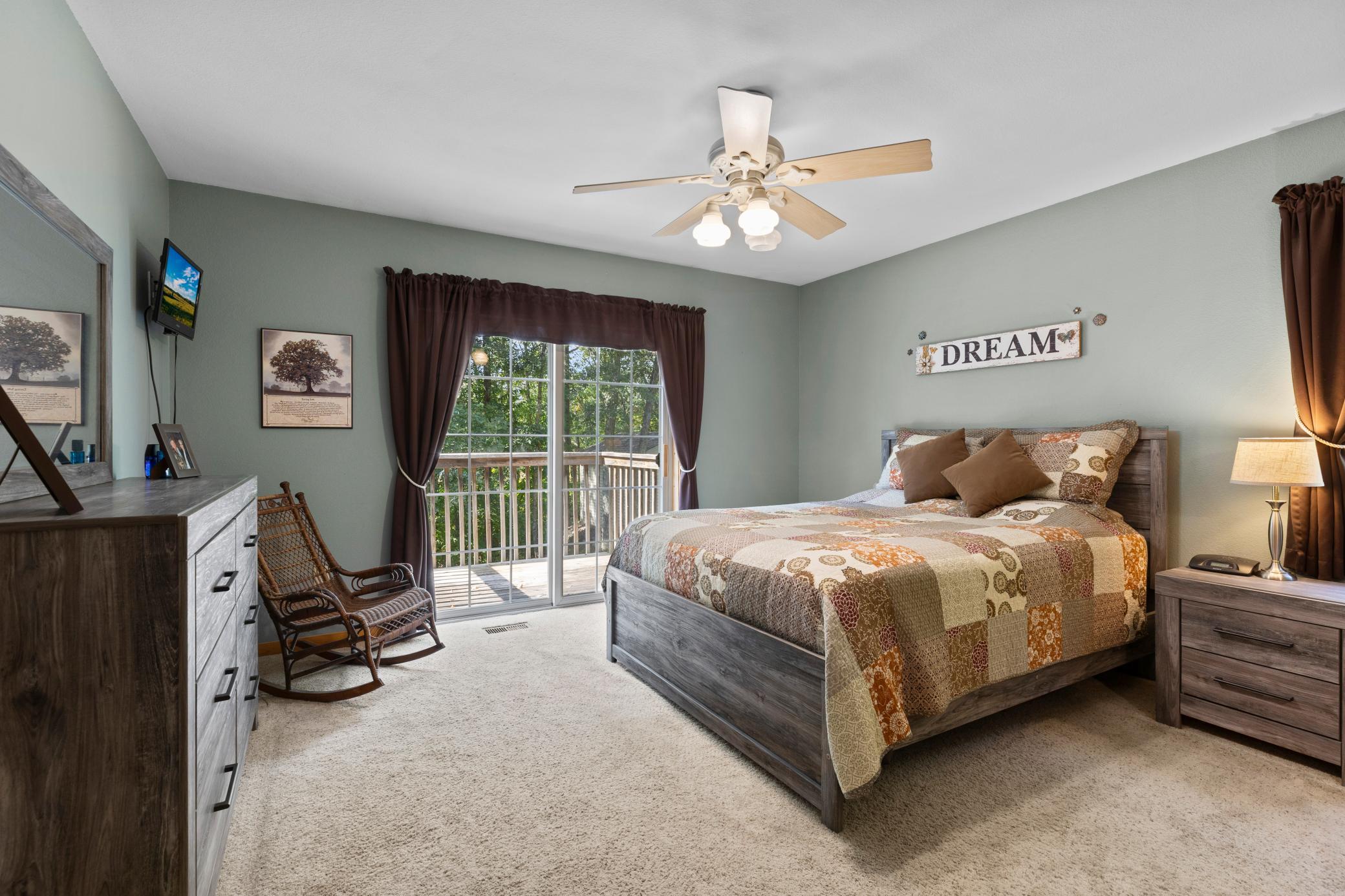 Primary Bedroom with it's own private deck!