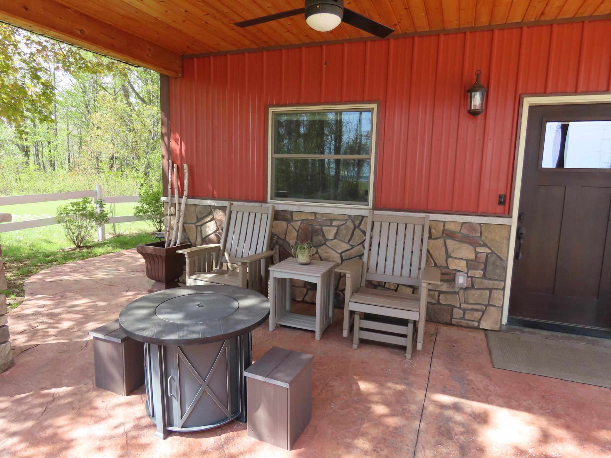 Stamped concrete front patio