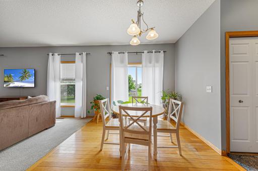 Informal dining room with hardwood floors