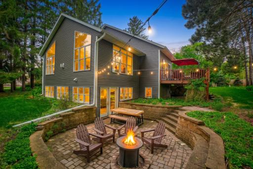 Relax on the stone patio around the firepit (virtual flame) and take in the lovely scenary.