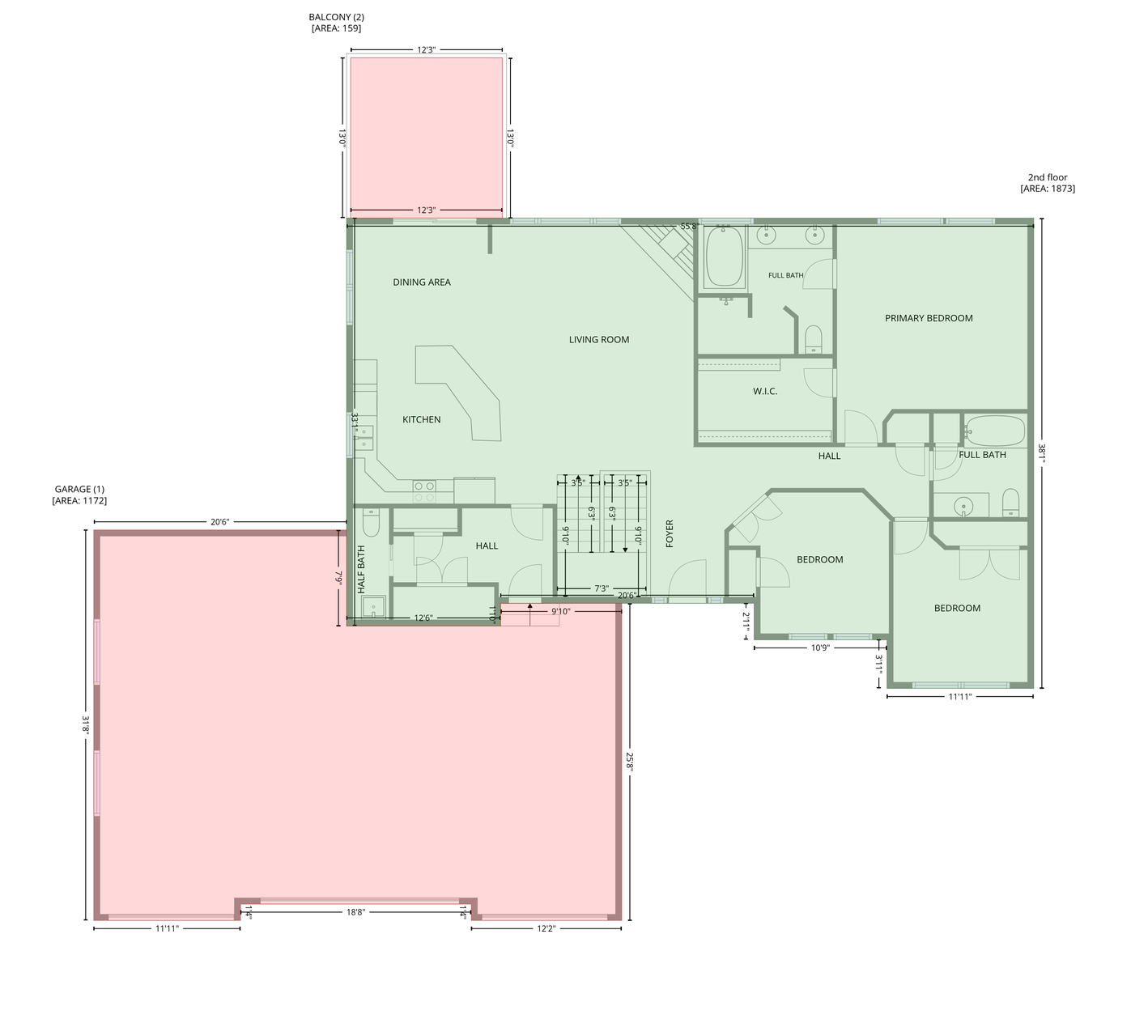 Main level unfinished space.
