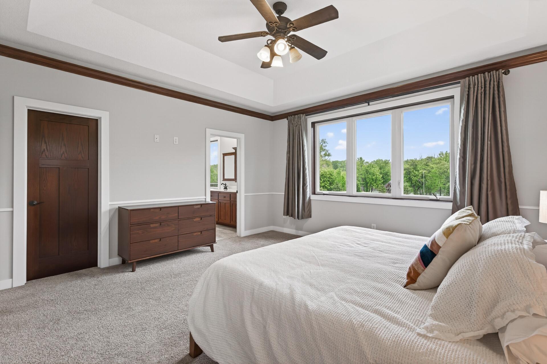 Oversized windows with picturesque views in every season.