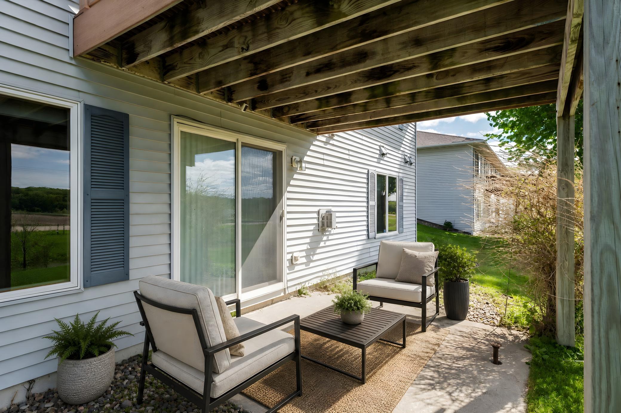 Lower level patio -Virtually staged