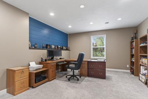 The lower level bedroom is generous in size with plush carpeting and abundant light.