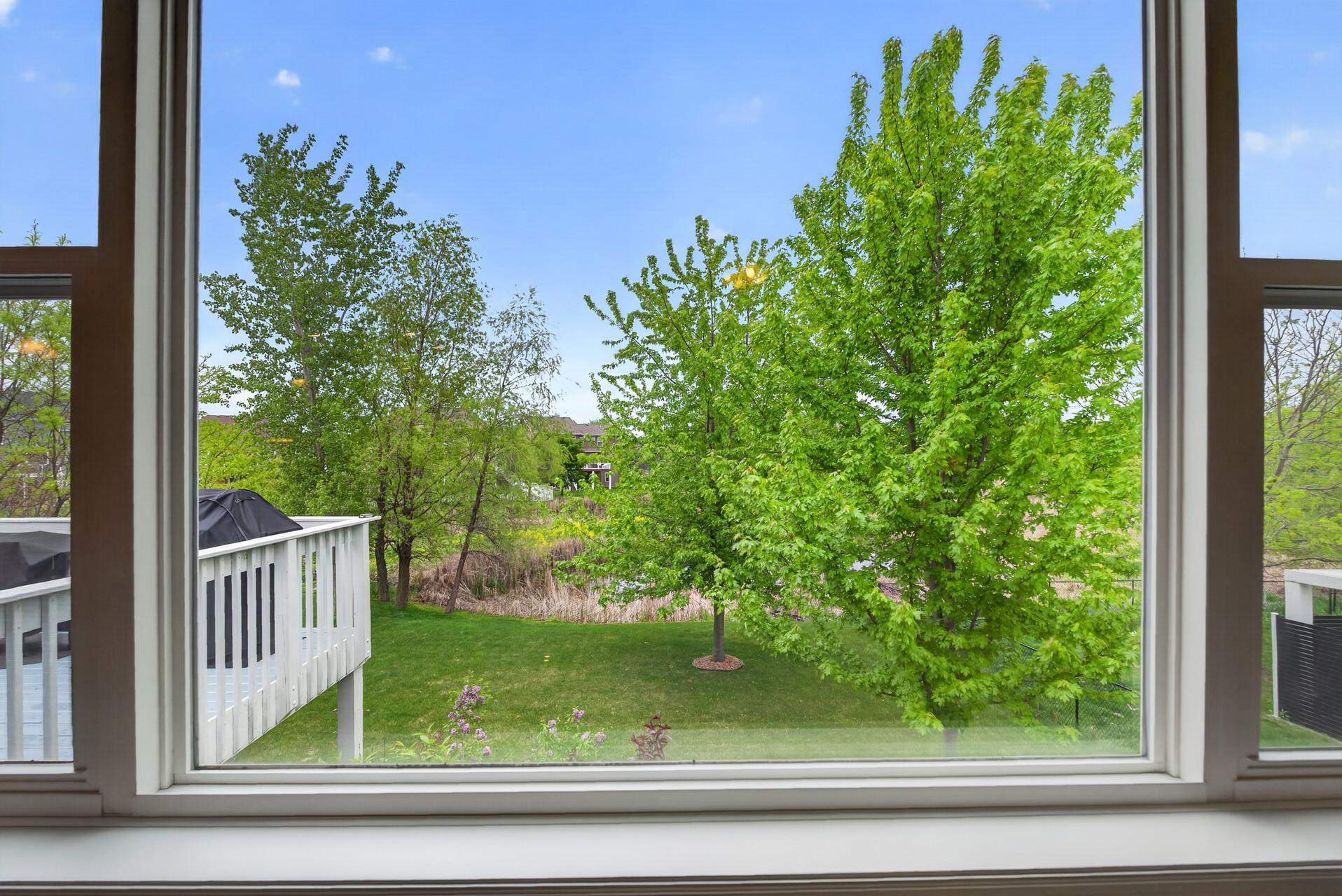 Beautiful views of mature trees, ponds, and nature.