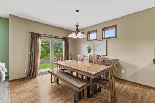 A large designated dining space that overlooks the east facing back yard.
