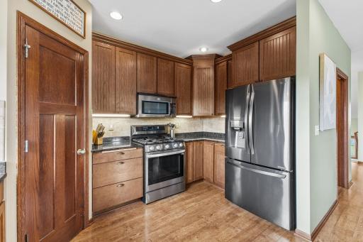 The door frame to the right of this photo takes you the mudroom off of the garage entrance.
