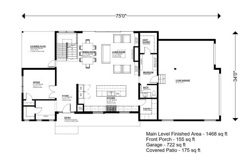 The main level showcases a gourmet kitchen with an impressive 11-foot center island and a well-appointed butlerâs pantry, seamlessly flowing into a spacious living and dining area. Separate office and convenient mudroom add everyday functionality