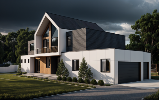 Right Elevation â Oversized three-car, side-loaded garage enhances the curb appeal and offering generous parking and storage space.