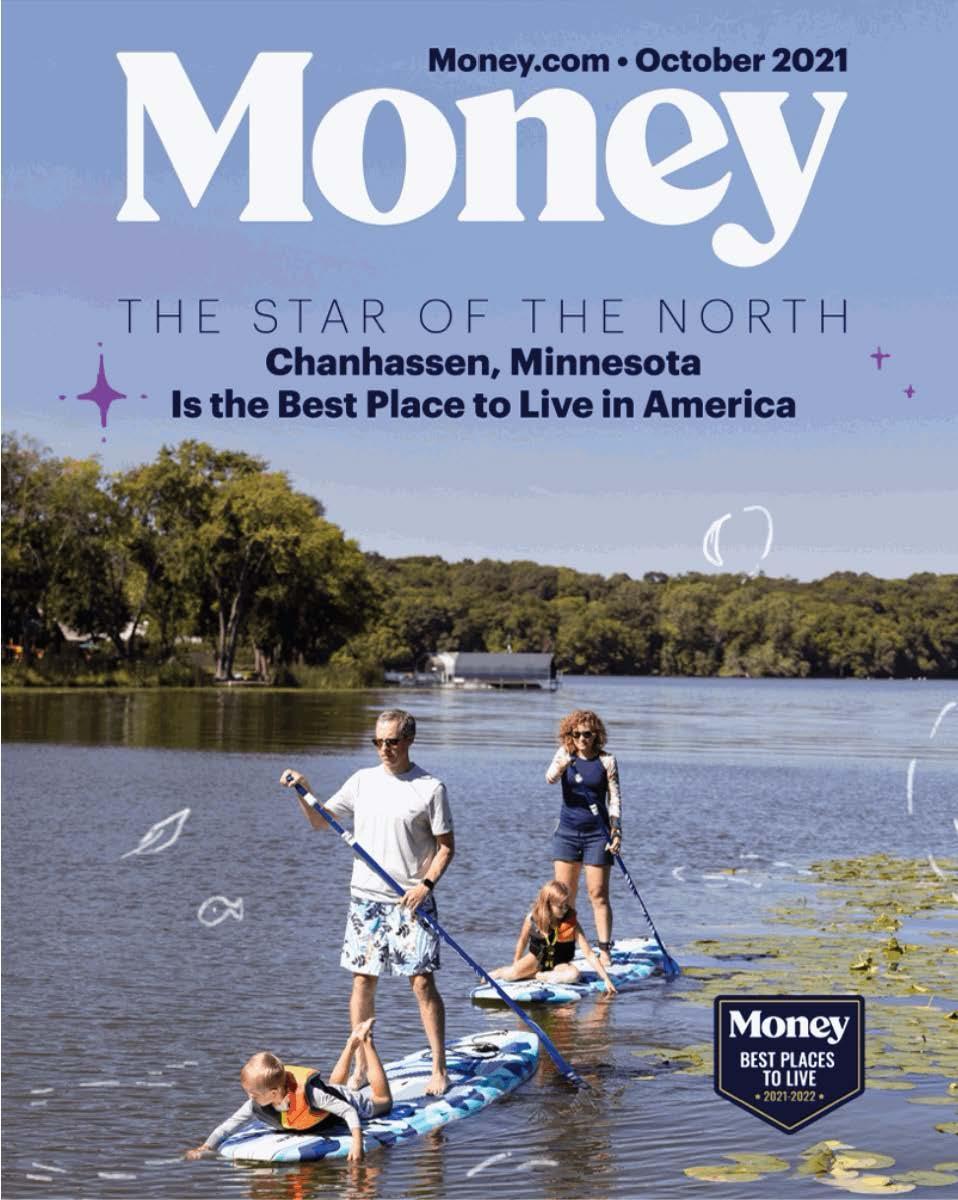 Chanhassen was named the Best Place to Live in America by Money magazine, recognized for its exceptional quality of life, strong schools, vibrant community, and access to parks and lakes.
