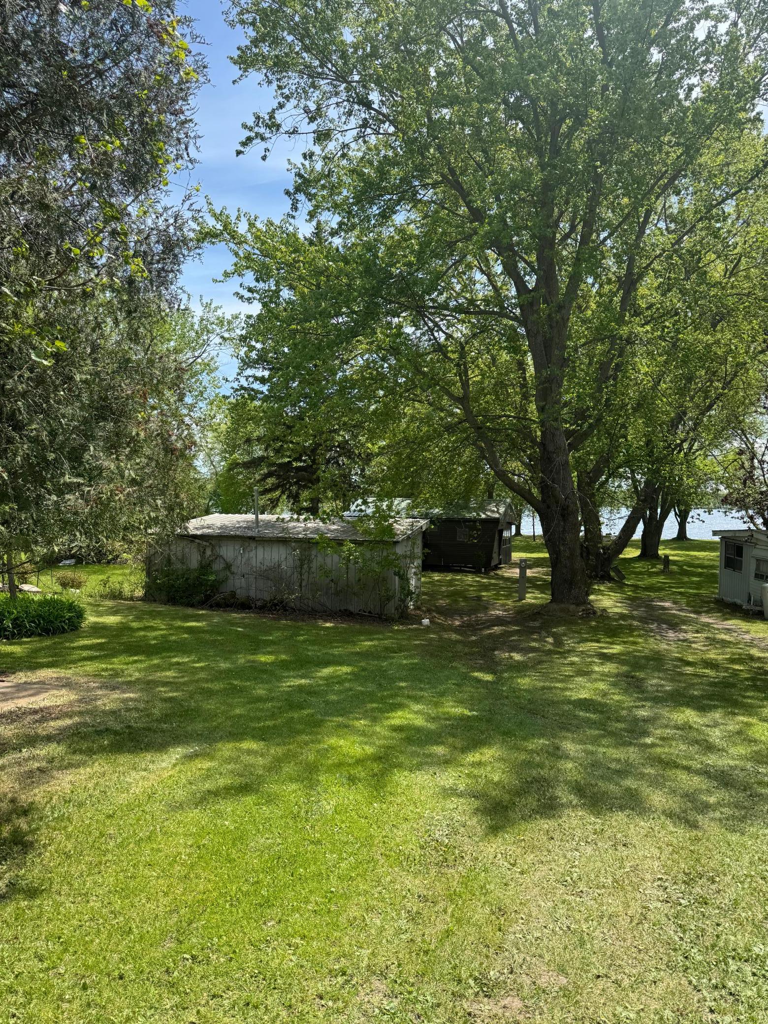 back side of storage shed