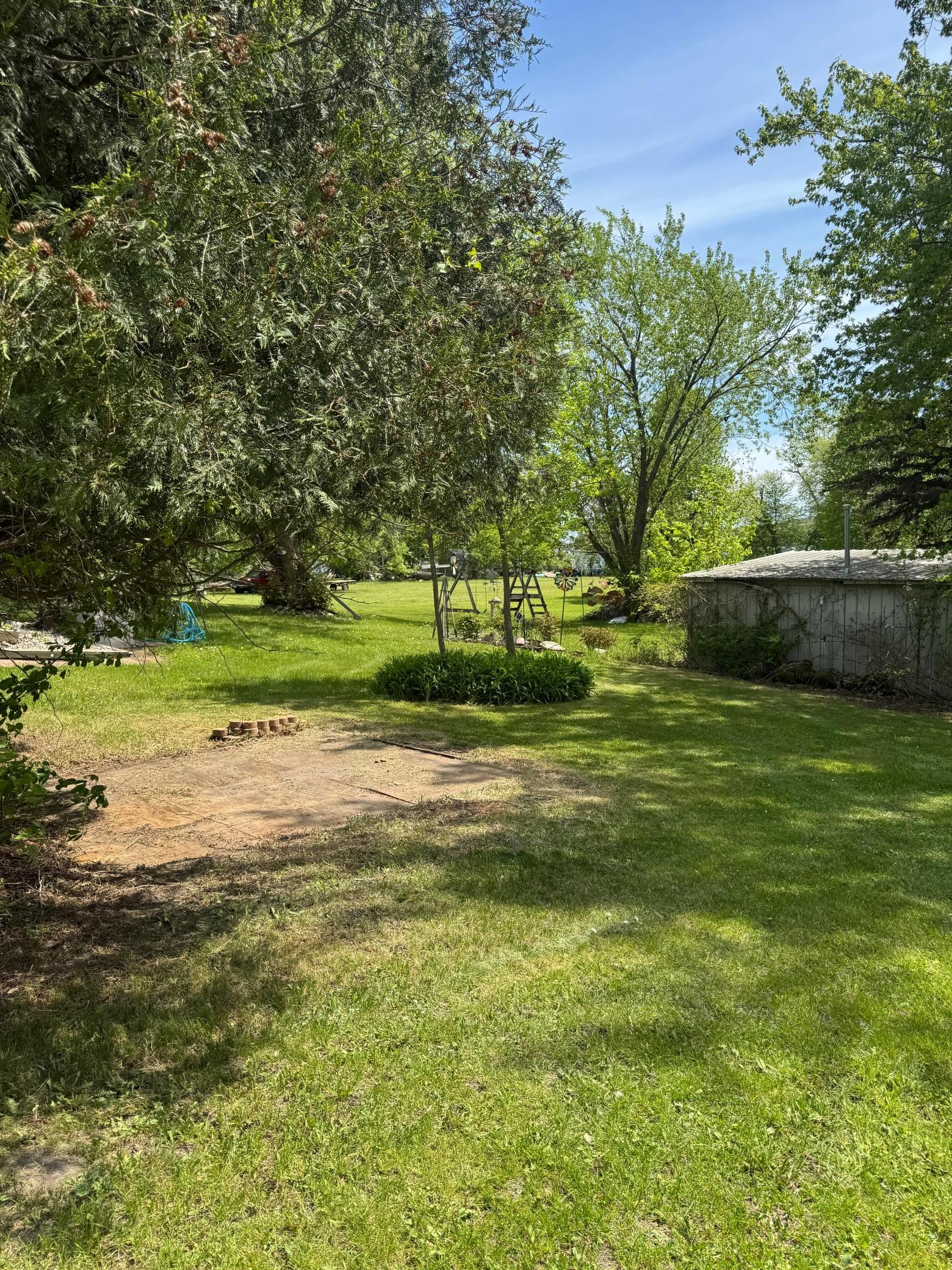 back side of storage shed