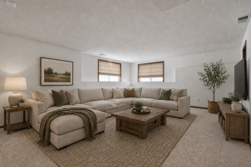 Enormous lower level family room with lookout windows and new carpet- virtually staged.png